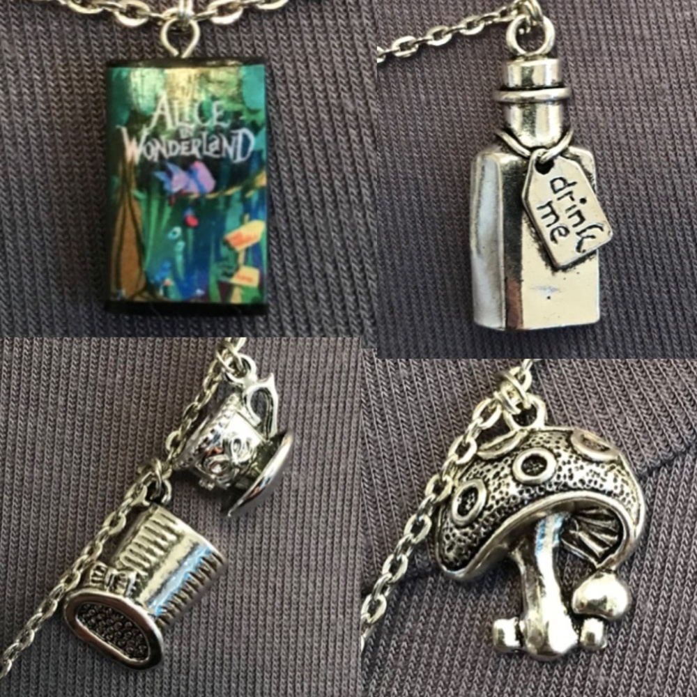 Alice in Wonderland by Lewis Carroll Handmade Literature Necklace, Book Cover - Picture 4 of 16